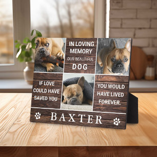 Rustic Wood Photo Collage Memorial Pet Keepsake Plaque