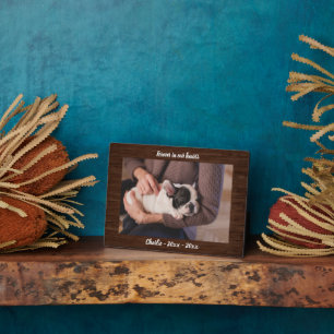 Rustic Wood Photo Dog Memorial Keepsake Plaque