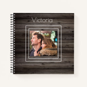 Rustic Wood Photo Name Country Notebook