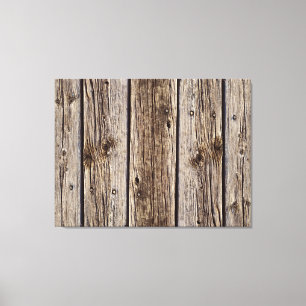 Rustic Wood Photo Realistic Aged Boards Canvas Print