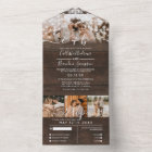 Rustic Wood Photo String Lights Wedding RSVP