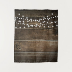 Rustic Wood Photo Textured Wedding Backdrop Tapestry
