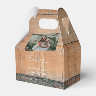 Rustic Wood Photo Wedding Favour Box