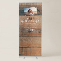 Rustic Wood Photo Wedding Welcome Sign