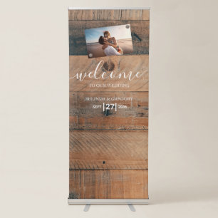 Rustic Wood Photo Wedding Welcome Sign