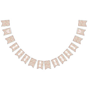 Rustic Wood Pink Flowers Baby Shower Banner