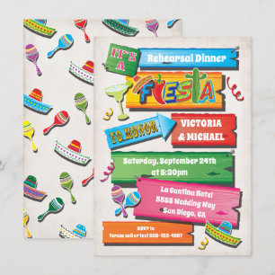 Rustic Wood Planks Mexican Fiesta Party Invitation