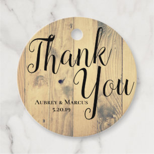 Rustic Wood Planks Thank You Wedding Favour Tags