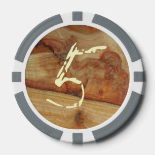 Rustic wood poker chips