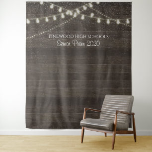 Rustic Wood Prom Dance Backdrop Tapestry