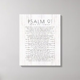 Rustic Wood Psalm 91 Over My Family Christian Sign