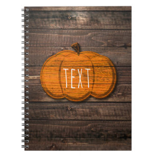 Rustic Wood Pumpkin Country Halloween Fall Autumn Notebook