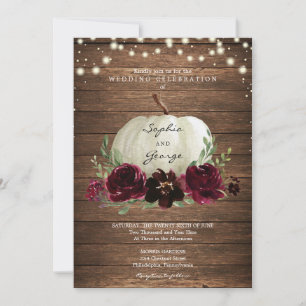 Rustic Wood Pumpkin Wedding Invitation