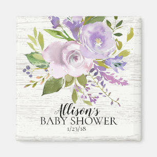 Rustic Wood Purple Lavender Shower Favour  Magnet