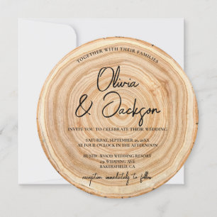 Rustic Wood QR Code Wedding Invitation