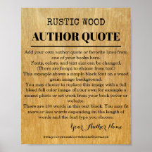 Rustic Wood Quote Author Book