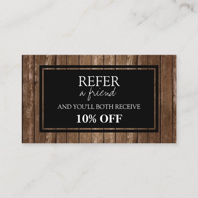 Rustic Wood Referral Card (Front)