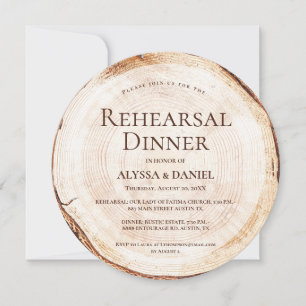 Rustic Wood Rehearsal Dinner Unique Wedding  Invitation