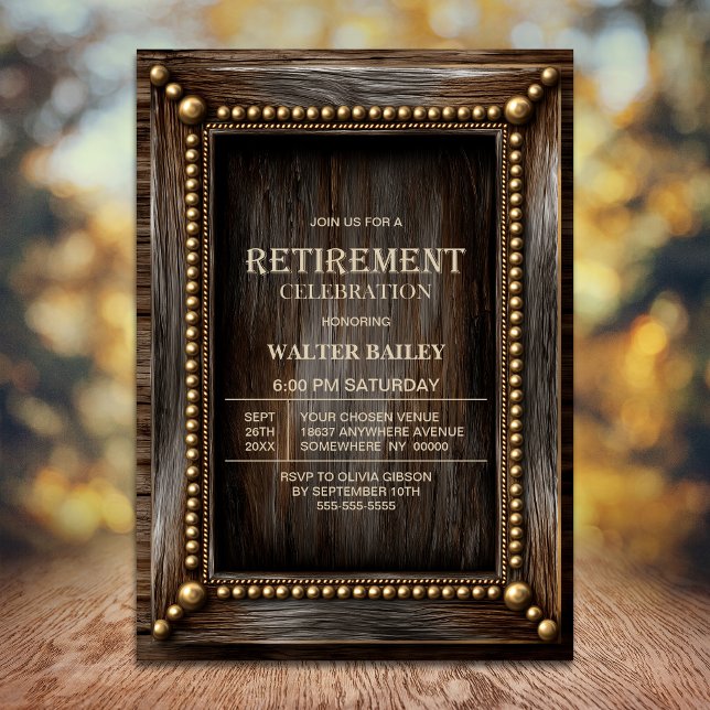 Rustic Wood Retirement Party Invitation (Creator Uploaded)