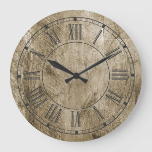 Rustic Wood Roman Numerals Country Farmhouse Large Clock