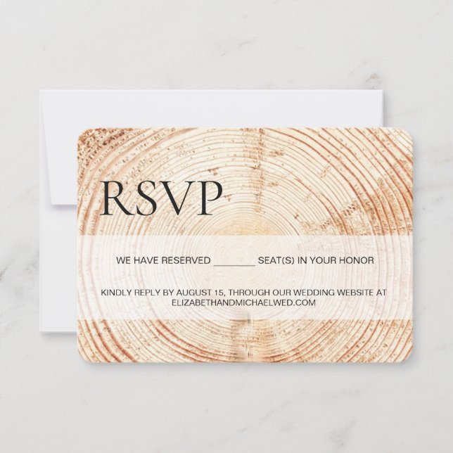 Rustic Wood RSVP reserved Seating QR code website (Front)