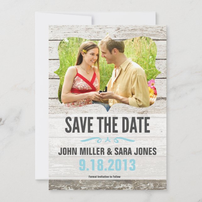 Rustic Wood Save The Date (Front)