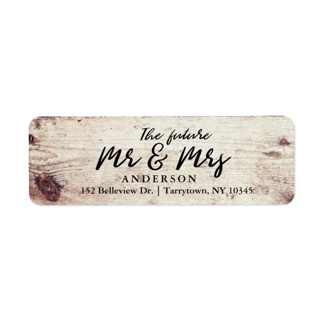 Rustic Wood Script The Future Mr and Mrs (Front)