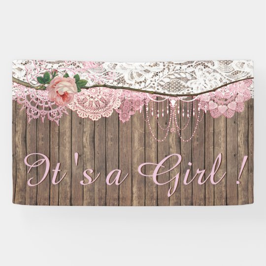 Floral Shabby Chic Vintage BABY GIRL Rose Personnalisé Baby Shower Bunting