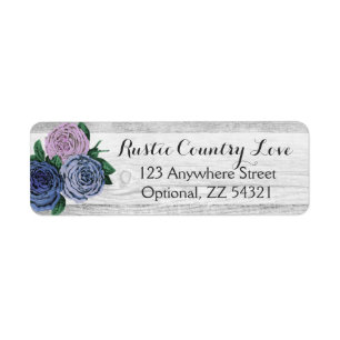 Rustic Wood & Shabby Chic Rose Return Address