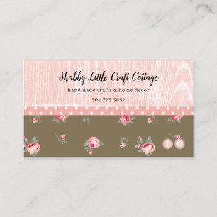 Rustic Wood Shabby chic Vintage Floral Business Card