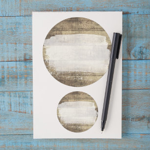 Rustic Wood Shabby Grunge Vintage Painted Boards Classic Round Sticker