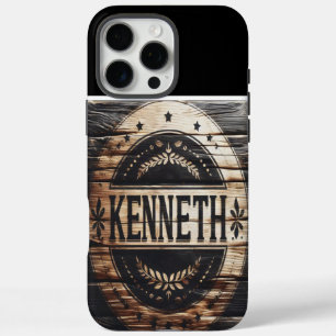 Rustic Wood Sign With Kenneth iPhone 16 Pro Max Case