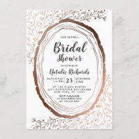 Rustic Wood Slice Copper Foil Autumn Bridal Shower