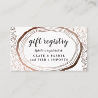 Rustic Wood Slice Copper Foil Shower Gift Registry