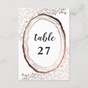 Rustic Wood Slice Copper Wedding Table Numbers