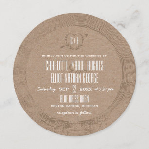 Rustic Wood Slice Invitation