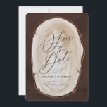 Rustic wood slice wedding save the date invite<br><div class="desc">Rustic wedding wood slice save the date invite. With beautiful watercolor details. This modern wedding invite is sure to set the style for your big day.</div>