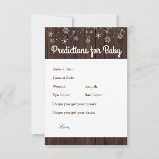 Rustic Wood Snowflake Predictions and Advice Cards