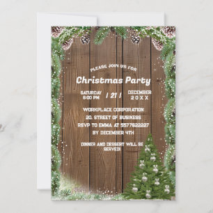 Rustic Wood Snowflake Winter Wedding Invitation
