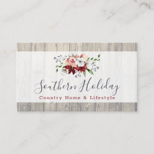 Rustic Wood & Southern Country Cotton Boutique Business Card