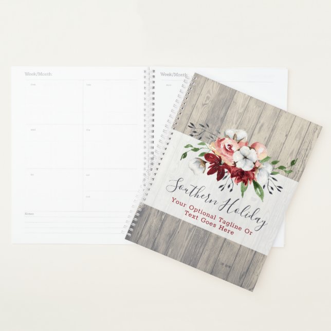 Rustic Wood & Southern Country Cotton Boutique Planner (Display)