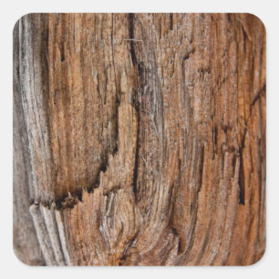 Rustic wood square sticker