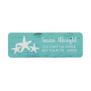 Rustic Wood Starfish Limpet Shell Blue