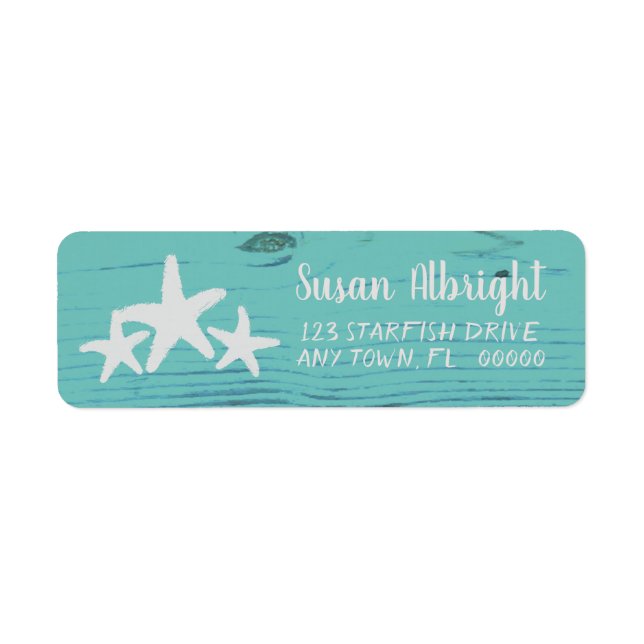Rustic Wood Starfish Limpet Shell Blue (Front)
