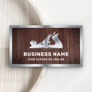 Rustic Wood Steel Hand Plane Handyman Carpenter Business Card