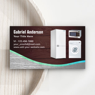 Rustic Wood Steel Home Appliances Repair Business Card