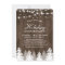 Rustic Wood String Light Pines Tree Holiday Party