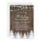 Rustic Wood String Light Pines Tree Holiday Party