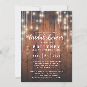Rustic Wood String Lights Bridal Shower