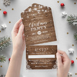 Rustic Wood String Lights Christmas Party All In One Invitation<br><div class="desc">Invite your guests in style with this unique Rustic Wood String Lights Christmas Party All In One Invitation. The charming design features a rustic wood background and festive string lights, making it the perfect fit for any Christmas party. The detachable RSVP card makes it easy for your guests to respond...</div>